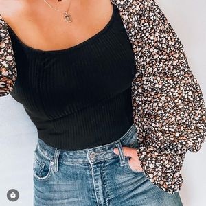 Black off the shoulder top